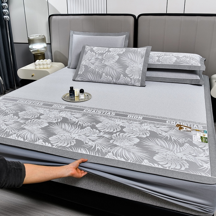 （总）小牛席业 2026新款PE半定位大提花凉感冰丝系列（床笠款）凉席藤席冰藤席竹席乳胶席凉豆豆席空调席