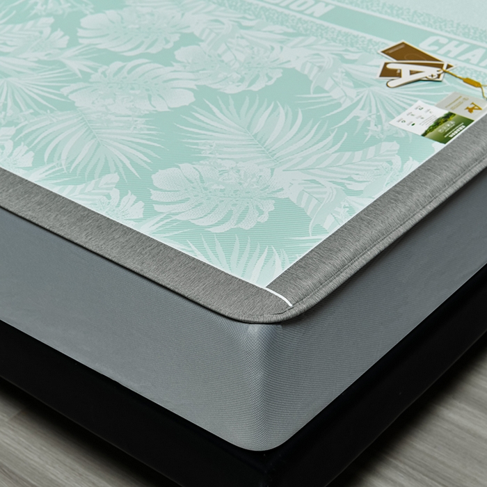 91家纺网 家纺一手货源 找家纺 小牛席业 2026新款PE半定位大提花凉感冰丝系列（床笠款） 浅绿