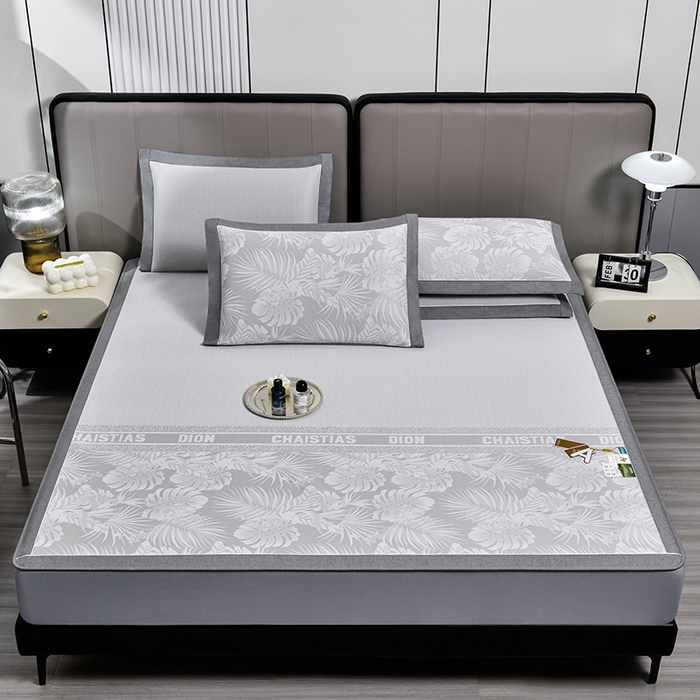 91家纺网 家纺一手货源 找家纺 小牛席业 2026新款PE半定位大提花凉感冰丝系列（床笠款） 香槟