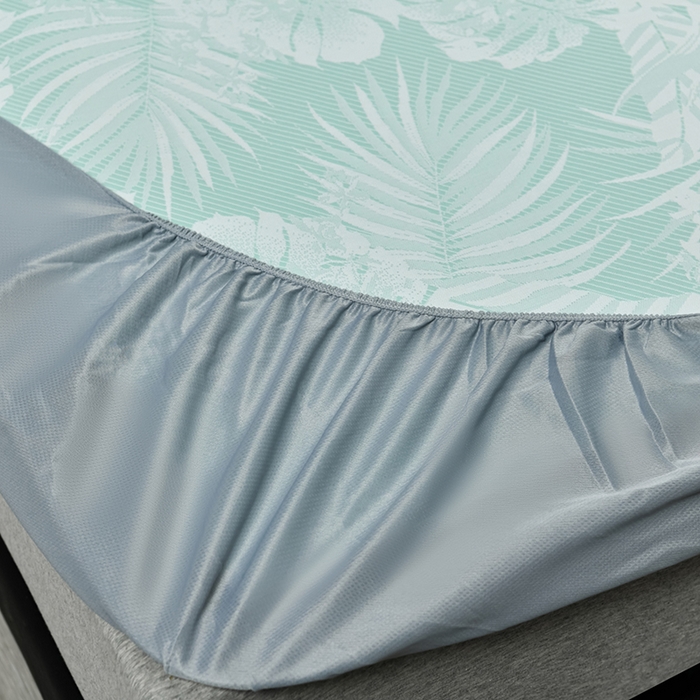 91家纺网 家纺一手货源 找家纺 小牛席业 2026新款PE半定位大提花凉感冰丝系列（床笠款） 浅绿