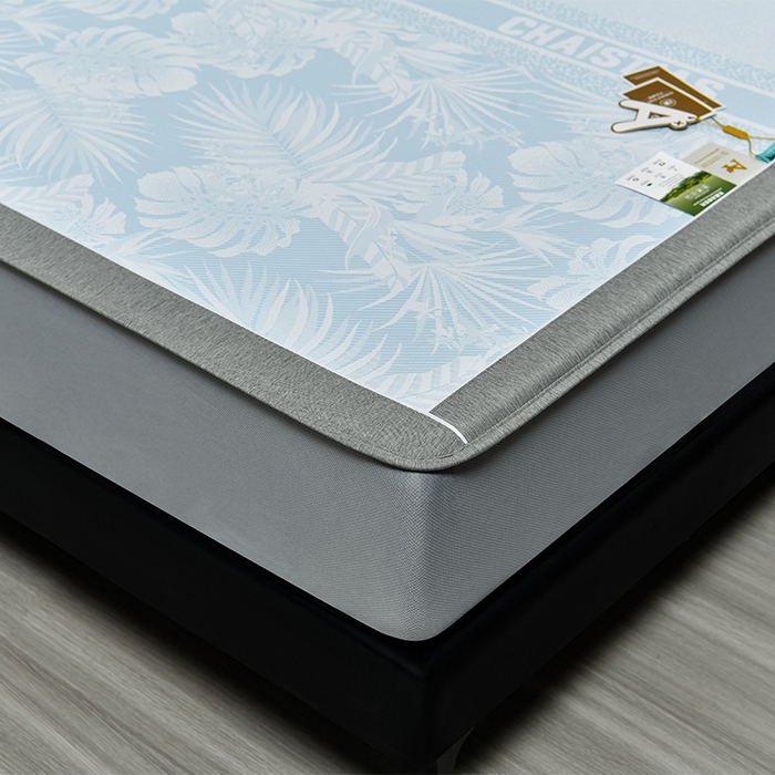 91家纺网 家纺一手货源 找家纺 小牛席业 2026新款PE半定位大提花凉感冰丝系列（床笠款） 浅蓝