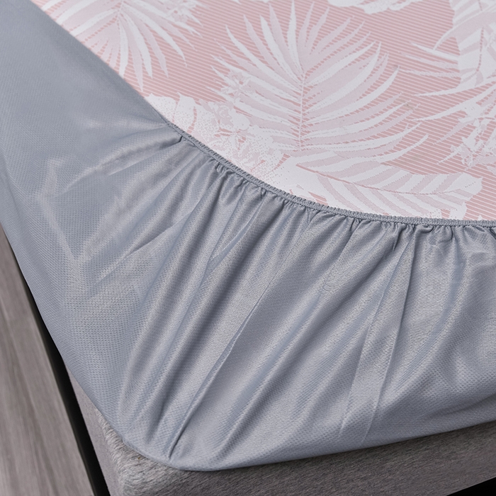 91家纺网 家纺一手货源 找家纺 小牛席业 2026新款PE半定位大提花凉感冰丝系列（床笠款） 粉色