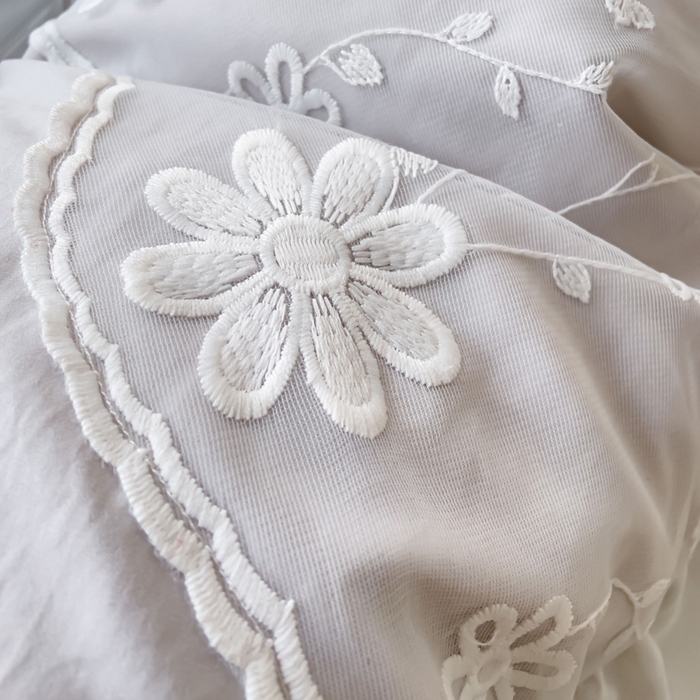 91家纺网 家纺一手货源 找家纺 睡美人 2026新款锦棉蕾丝款系列韩版公主风床裙四件套-花舞 花舞-香槟灰