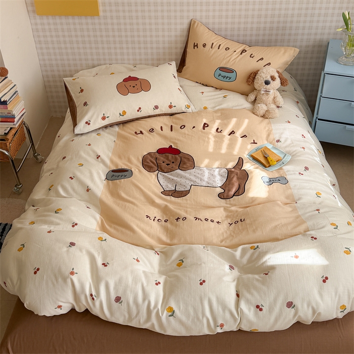 91家纺网 家纺一手货源 找家纺 （总）暖生活 2026新款全棉大版双层纱贴布绣四件套