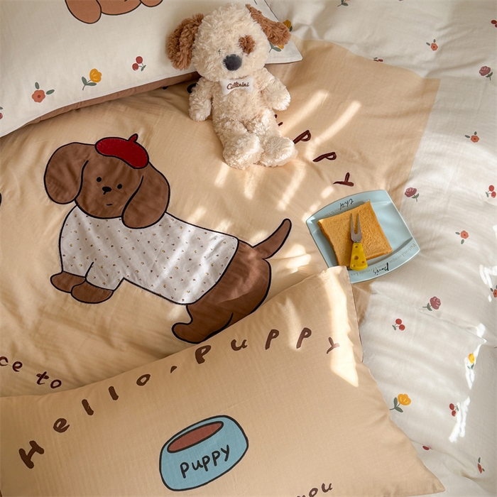 91家纺网 家纺一手货源 找家纺 （总）暖生活 2026新款全棉大版双层纱贴布绣四件套