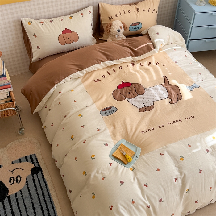 91家纺网 家纺一手货源 找家纺 （总）暖生活 2026新款全棉大版双层纱贴布绣四件套