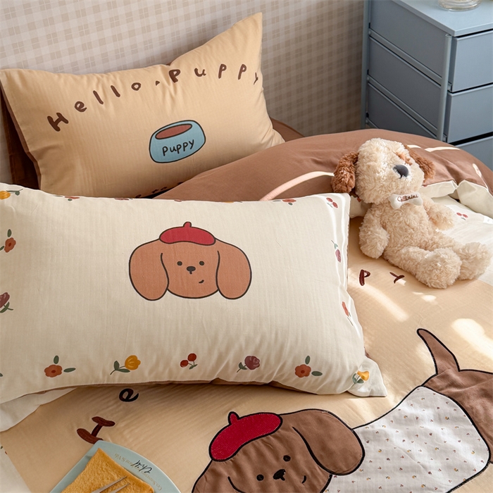 91家纺网 家纺一手货源 找家纺 （总）暖生活 2026新款全棉大版双层纱贴布绣四件套