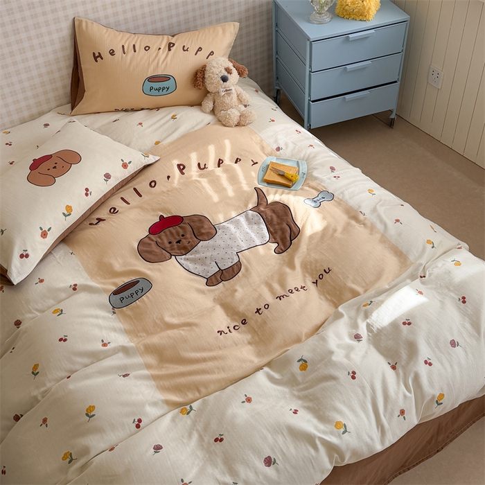 91家纺网 家纺一手货源 找家纺 （总）暖生活 2026新款全棉大版双层纱贴布绣四件套