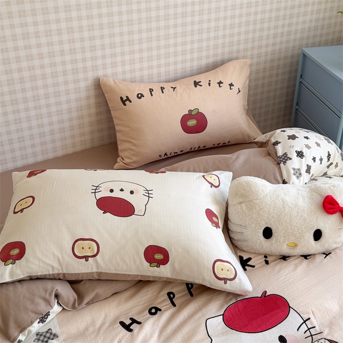 91家纺网 家纺一手货源 找家纺 暖生活 2026新款全棉大版双层纱贴布绣四件套 星星凯蒂