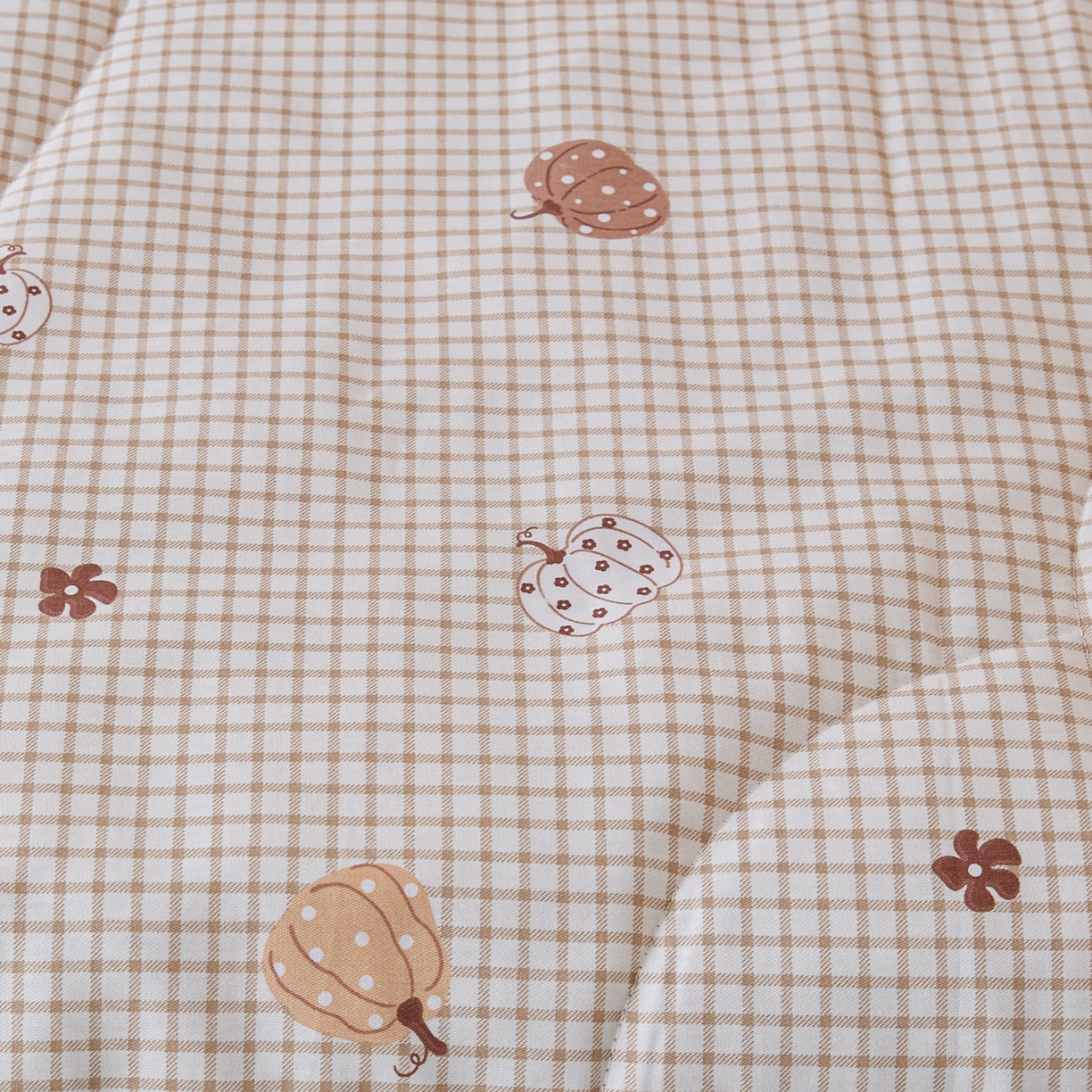 91家纺网 家纺一手货源 找家纺 亿莱鑫 2026春夏新款全棉水洗印花夏被夏凉被空调被 格子南瓜