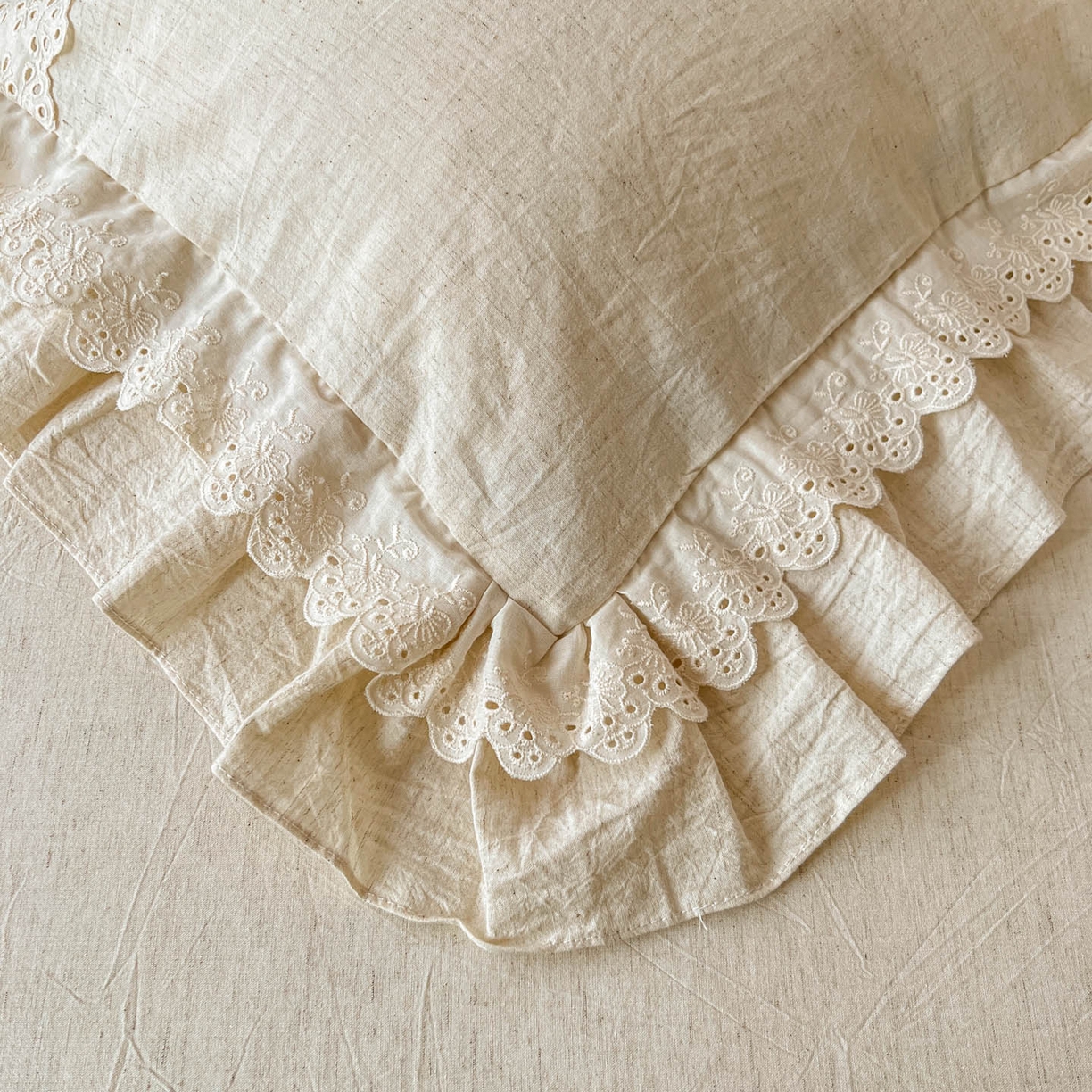 91家纺网 家纺一手货源 找家纺 （总）迪欧芙 2026春夏新款棉麻刺绣床单款四件套-迷迭花香