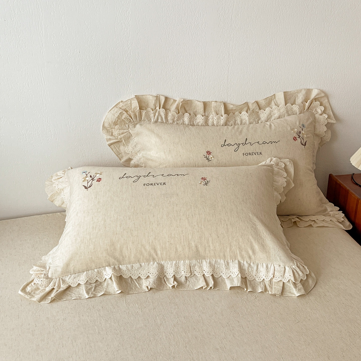 91家纺网 家纺一手货源 找家纺 （总）迪欧芙 2026春夏新款棉麻刺绣床单款四件套-迷迭花香