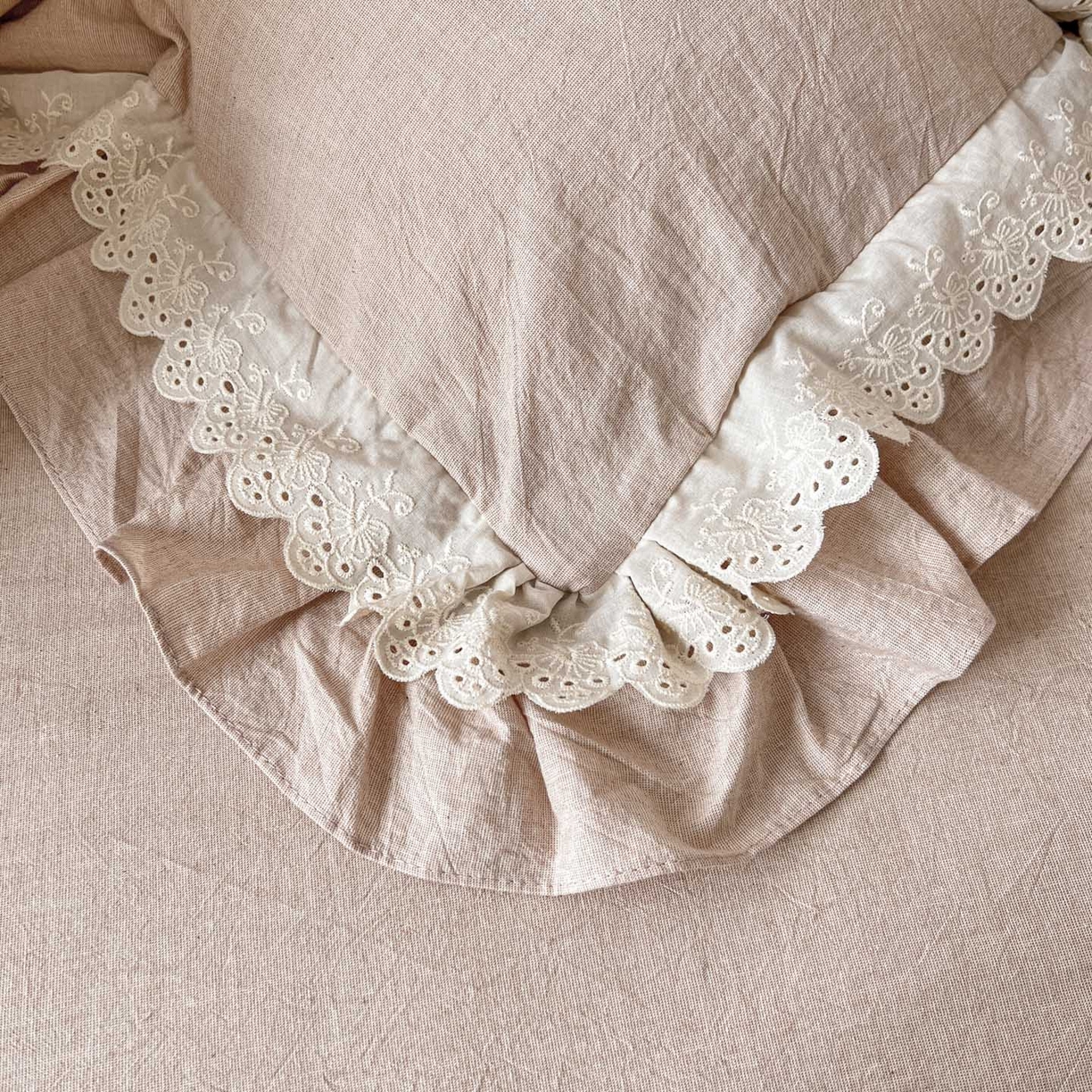 91家纺网 家纺一手货源 找家纺 迪欧芙 2026春夏新款棉麻刺绣床单款四件套-迷迭花香 迷迭花香-粉色