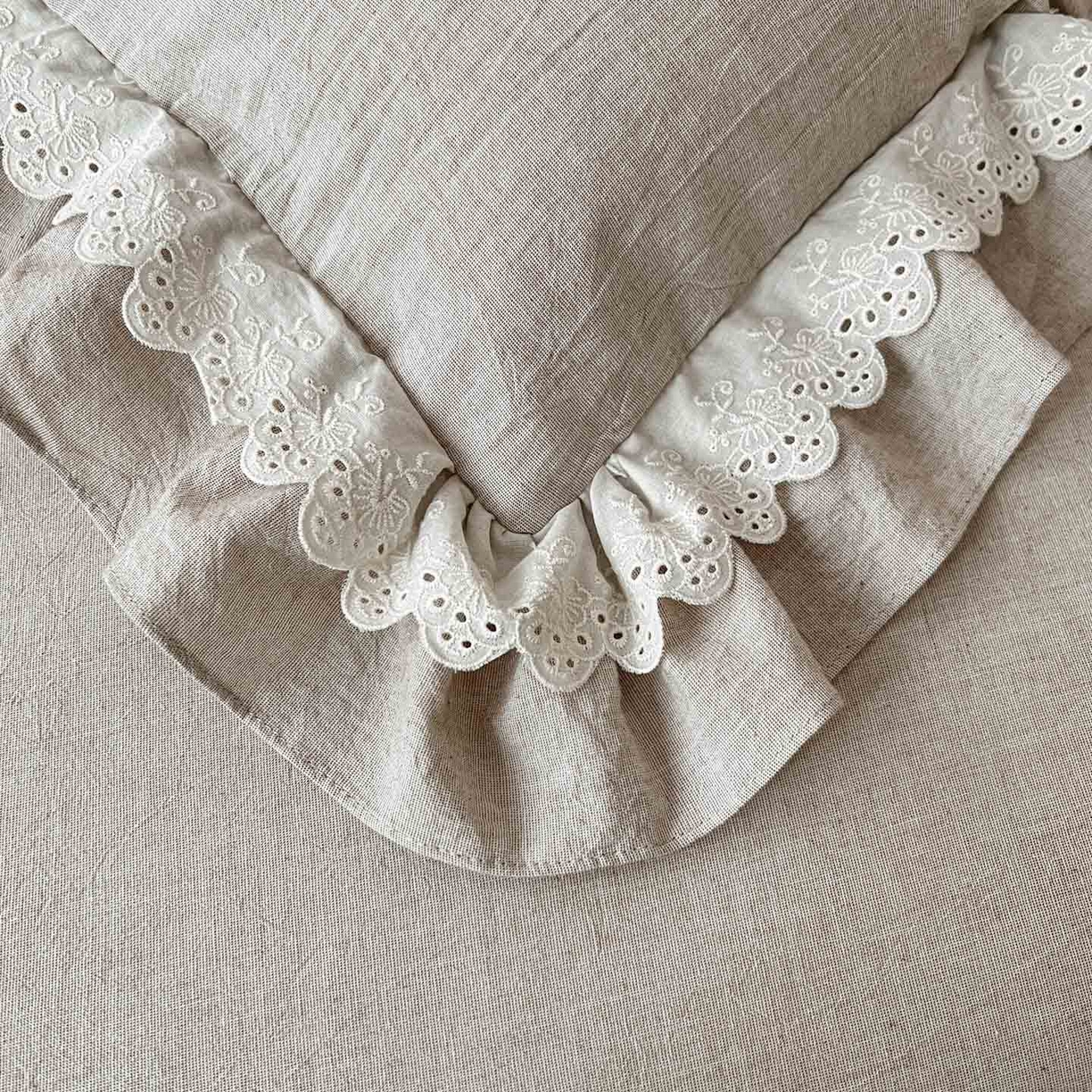 91家纺网 家纺一手货源 找家纺 迪欧芙 2026春夏新款棉麻刺绣床单款四件套-迷迭花香 迷迭花香-卡其