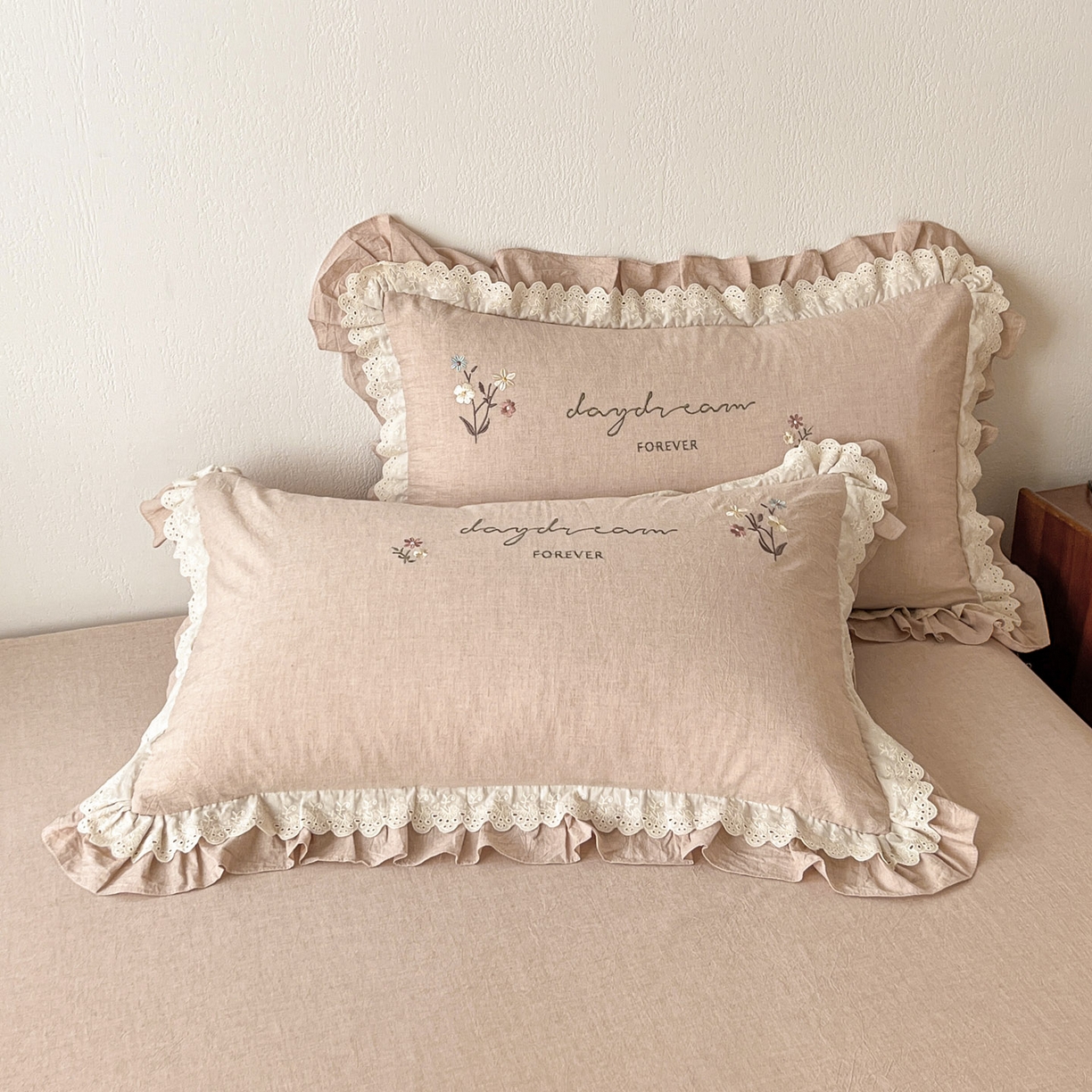 91家纺网 家纺一手货源 找家纺 迪欧芙 2026春夏新款棉麻刺绣床单款四件套-迷迭花香 迷迭花香-粉色