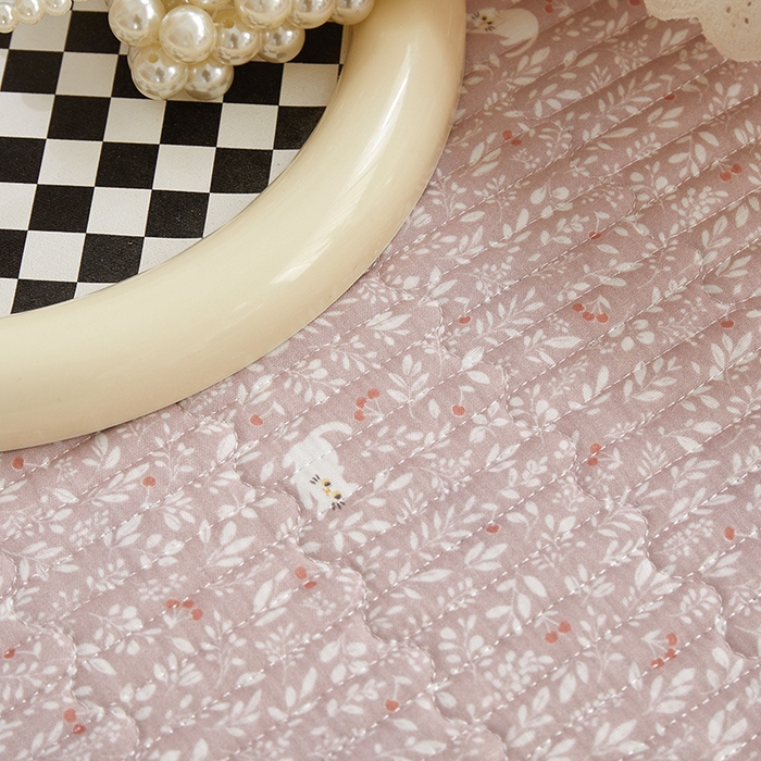 91家纺网 家纺一手货源 找家纺 舒居家纺 2026新款全棉双层纱花边床盖单件床盖单品单床盖 小时光粉