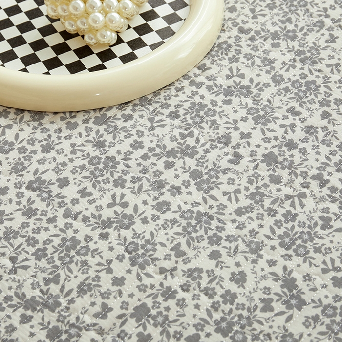 91家纺网 家纺一手货源 找家纺 舒居家纺 2026新款全棉双层纱花边床盖单件床盖单品单床盖 浅影--灰