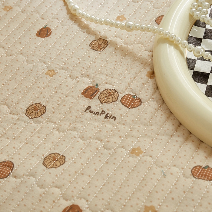 91家纺网 家纺一手货源 找家纺 舒居家纺 2026新款全棉双层纱花边床盖单件床盖单品单床盖 南瓜小贝