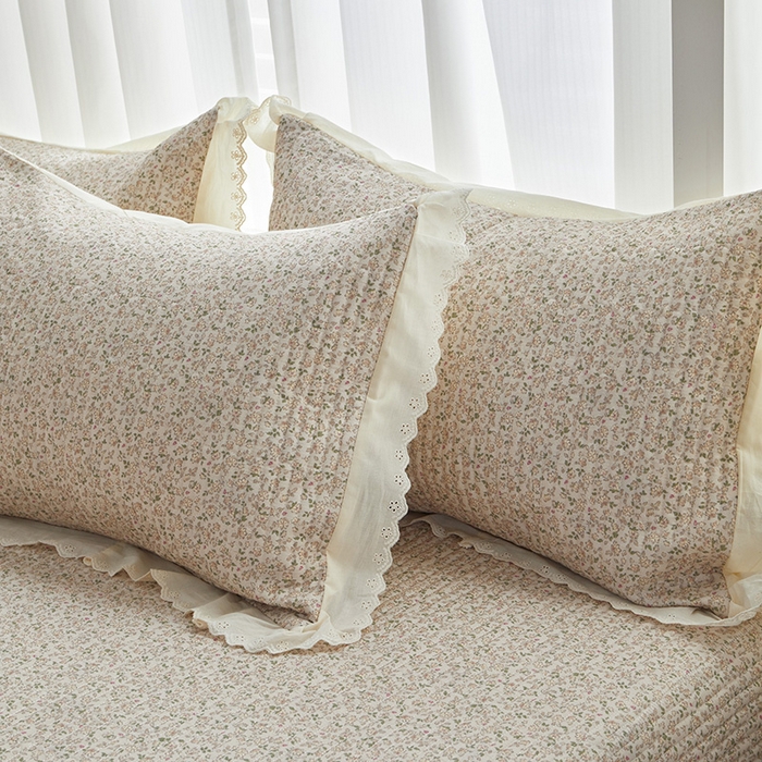 91家纺网 家纺一手货源 找家纺 舒居家纺 2026新款全棉双层纱花边床盖单件床盖单品单床盖 黛西