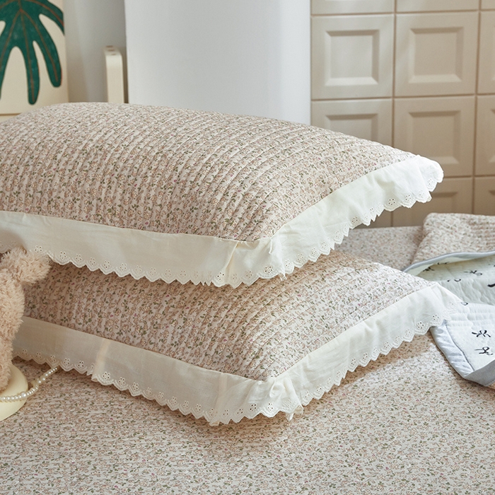 91家纺网 家纺一手货源 找家纺 舒居家纺 2026新款全棉双层纱花边床盖单件床盖单品单床盖 黛西