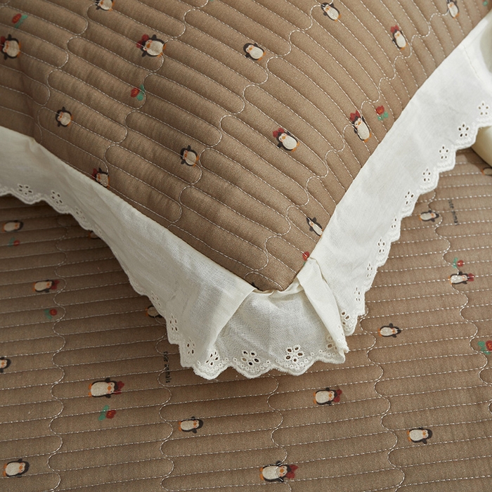 91家纺网 家纺一手货源 找家纺 舒居家纺 2026新款全棉双层纱花边床盖单件床盖单品单床盖 团团