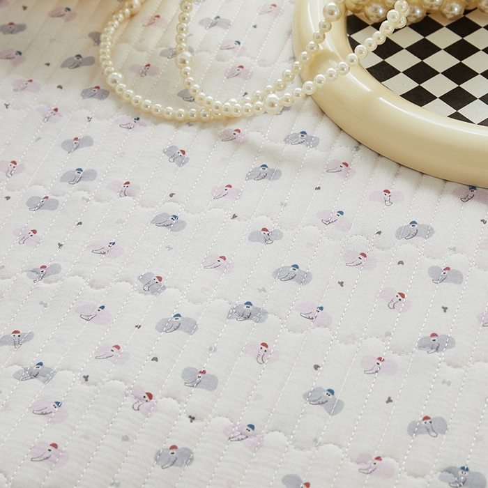 91家纺网 家纺一手货源 找家纺 舒居家纺 2026新款全棉双层纱花边床盖单件床盖单品单床盖 小飞象