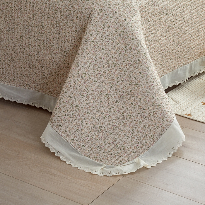 91家纺网 家纺一手货源 找家纺 舒居家纺 2026新款全棉双层纱花边床盖单件床盖单品单床盖 黛西