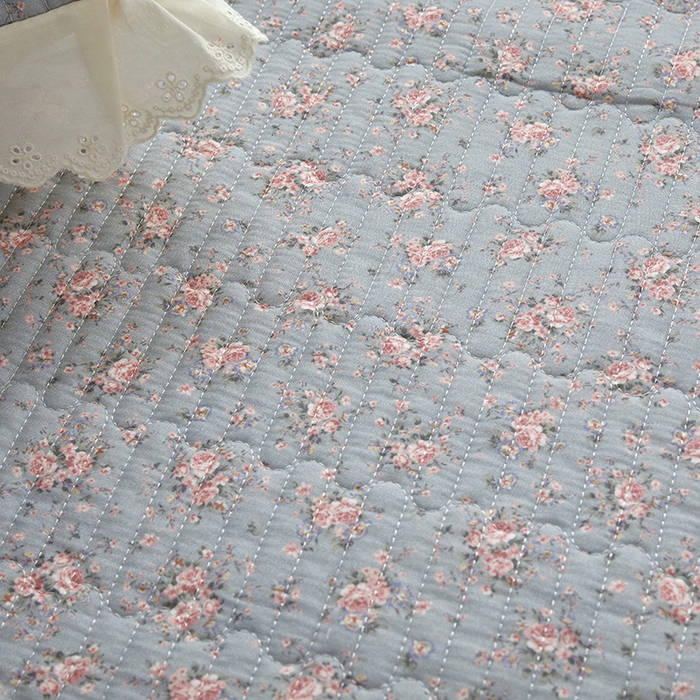 91家纺网 家纺一手货源 找家纺 舒居家纺 2026新款全棉双层纱花边床盖单件床盖单品单床盖 山岚绮梦