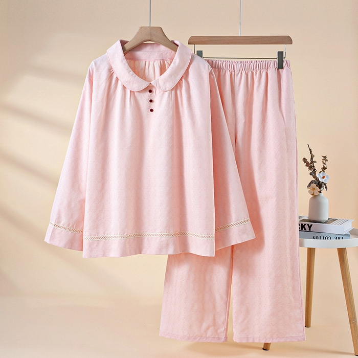 91家纺网 家纺一手货源 找家纺 （总）2026年春季新款纯棉睡衣女春秋长袖薄款套头女士家居服可外穿套装