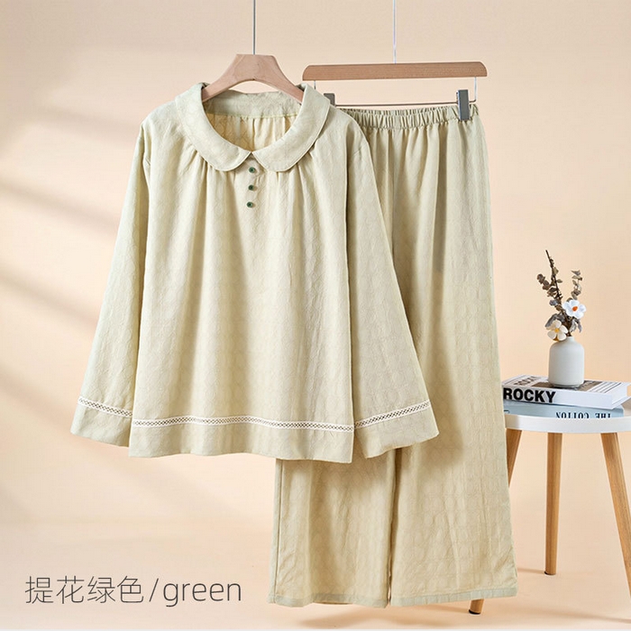 91家纺网 家纺一手货源 找家纺 （总）2026年春季新款纯棉睡衣女春秋长袖薄款套头女士家居服可外穿套装