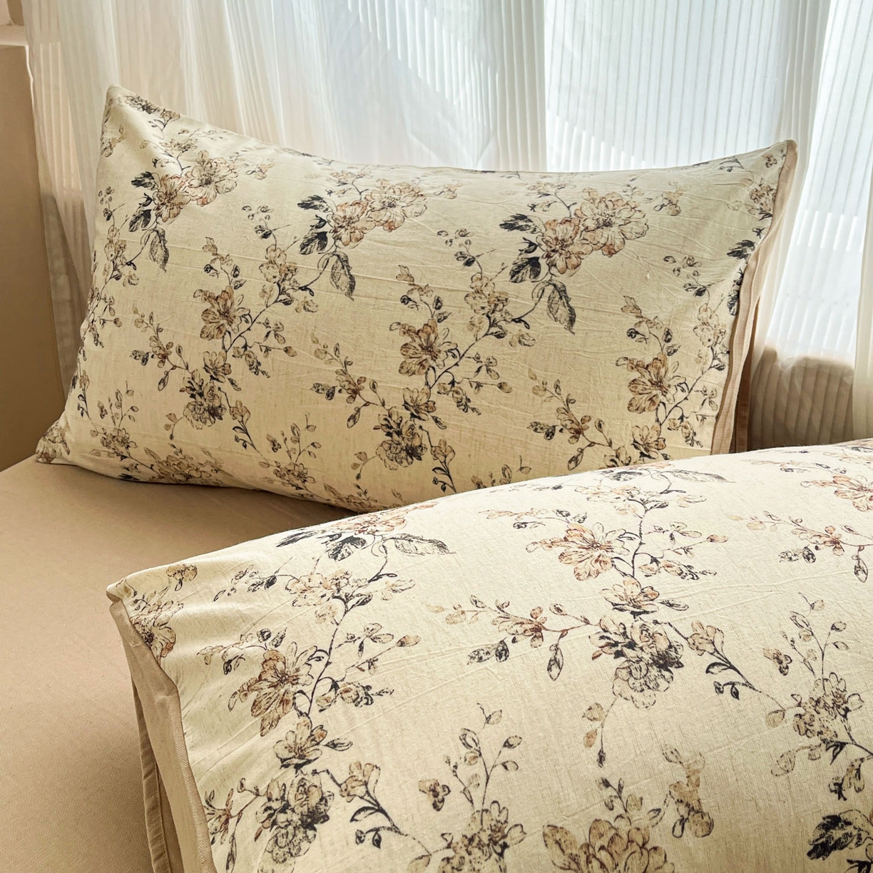 91家纺网 家纺一手货源 找家纺 寐居家纺 2026新款A类复古棉麻四件套 旧梦织枝