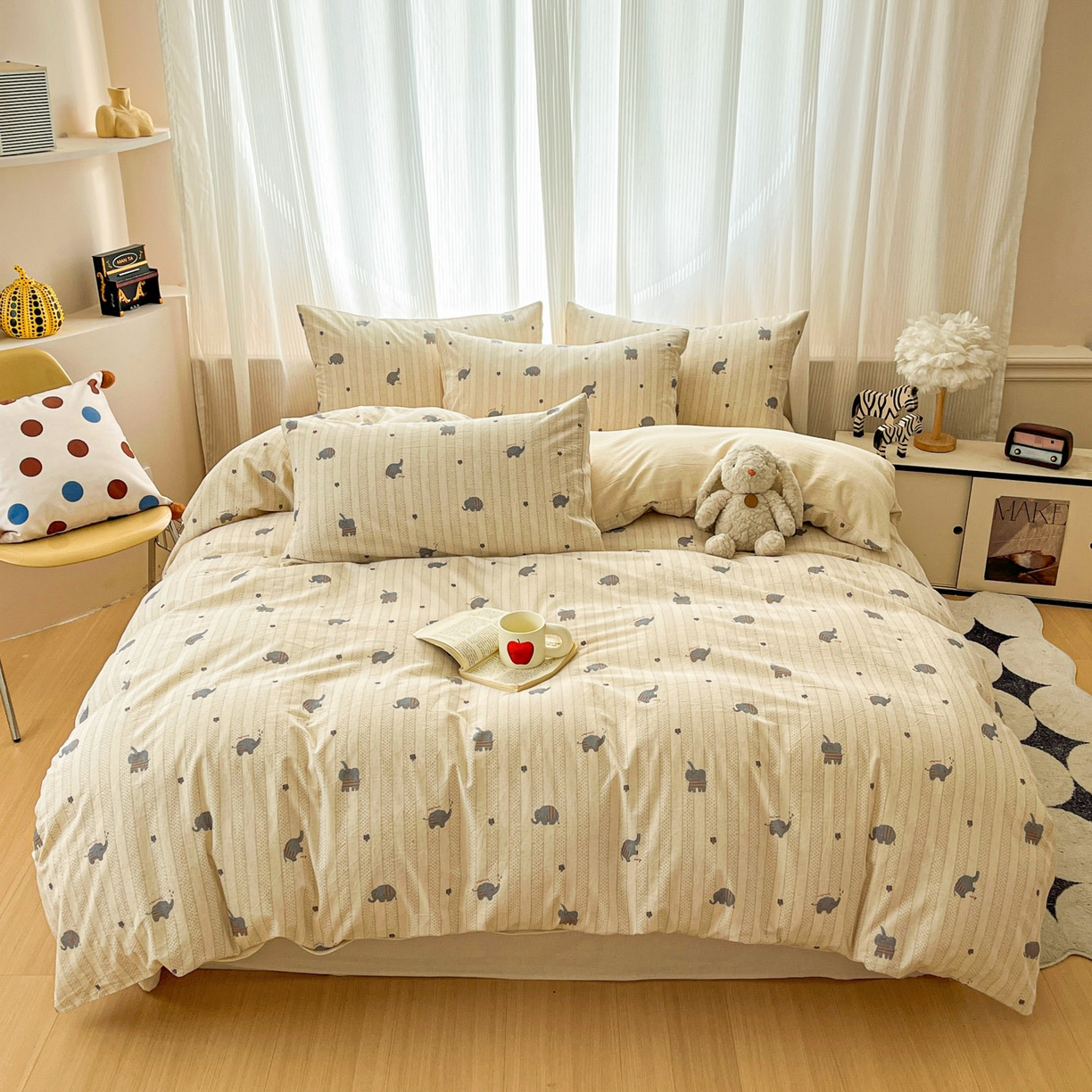 91家纺网 家纺一手货源 找家纺 寐居家纺 2026新款A类复古棉麻四件套 棉麻象语