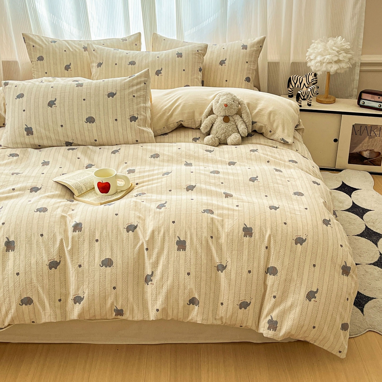 91家纺网 家纺一手货源 找家纺 寐居家纺 2026新款A类复古棉麻四件套 棉麻象语