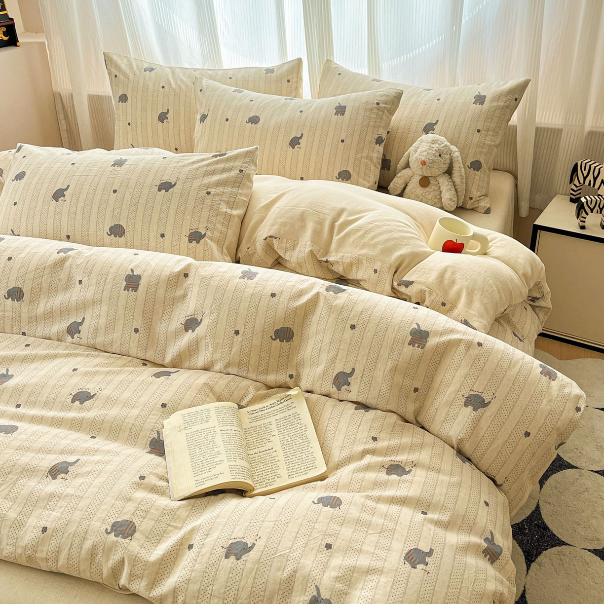 91家纺网 家纺一手货源 找家纺 寐居家纺 2026新款A类复古棉麻四件套 棉麻象语