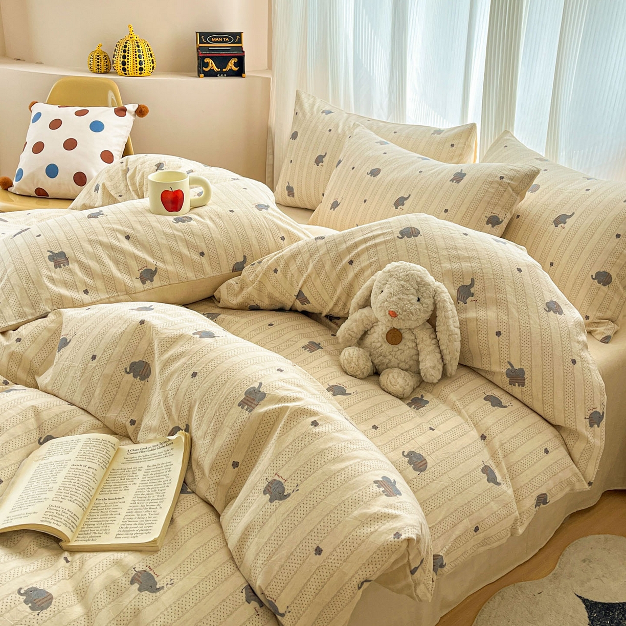 91家纺网 家纺一手货源 找家纺 寐居家纺 2026新款A类复古棉麻四件套 棉麻象语