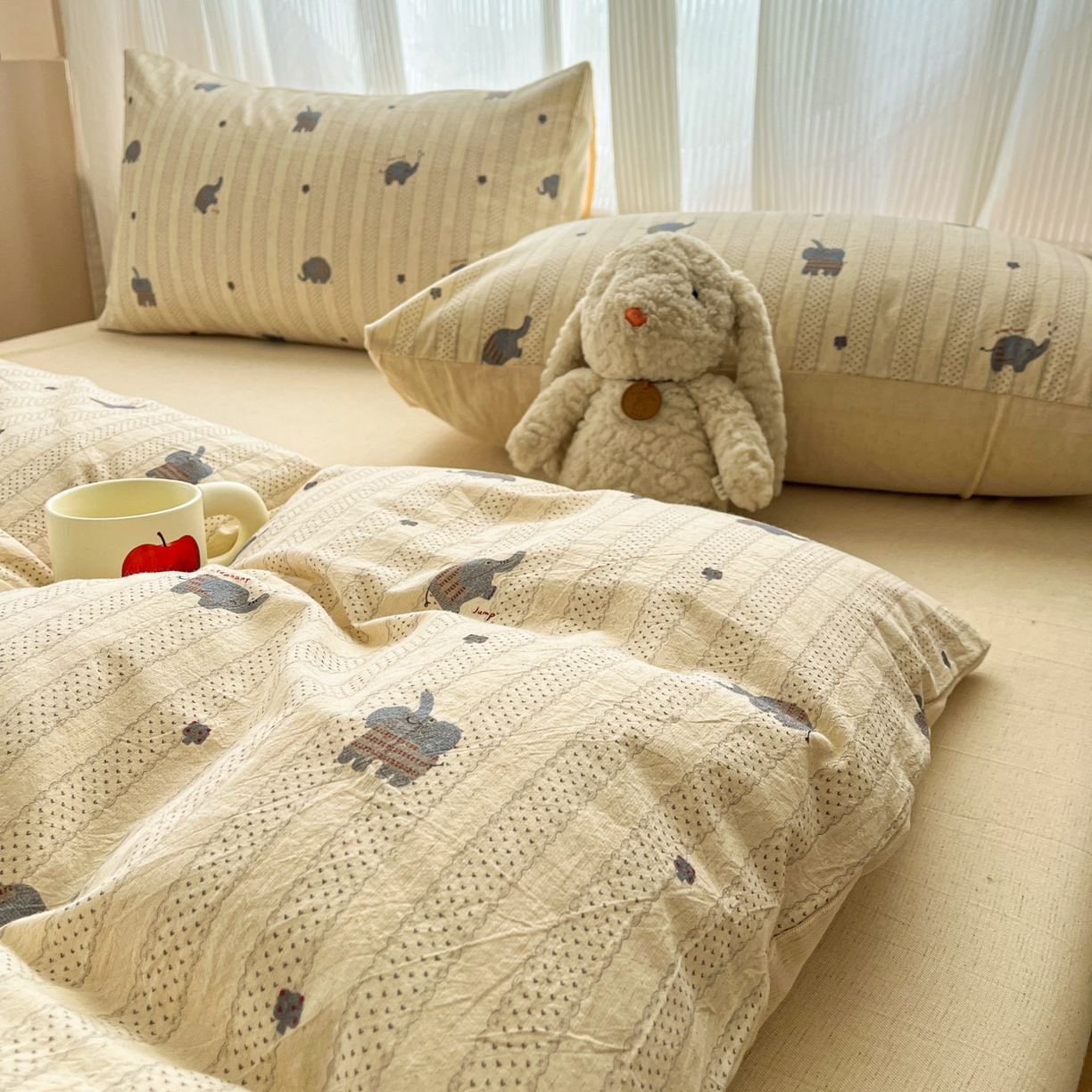 91家纺网 家纺一手货源 找家纺 寐居家纺 2026新款A类复古棉麻四件套 棉麻象语