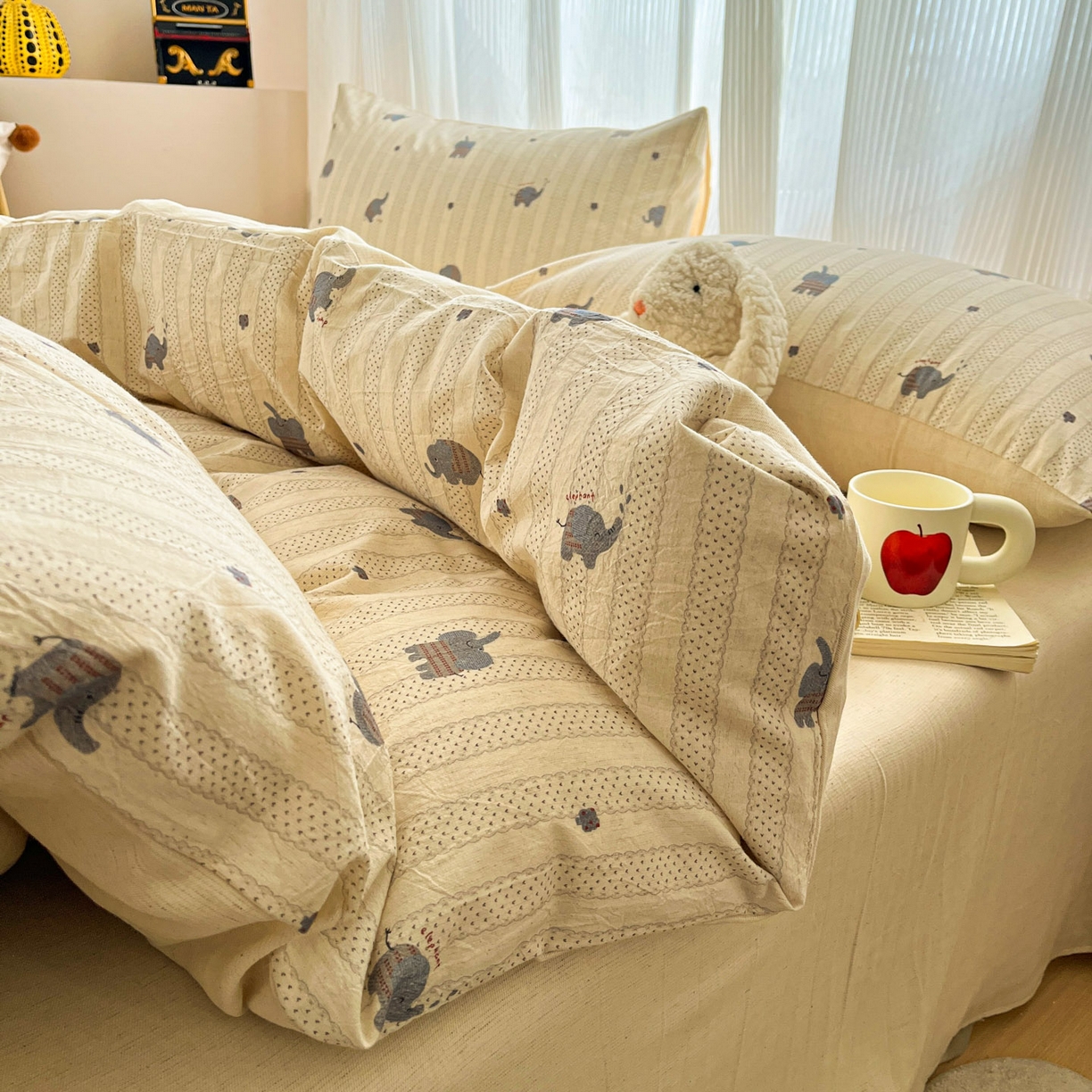 91家纺网 家纺一手货源 找家纺 寐居家纺 2026新款A类复古棉麻四件套 棉麻象语