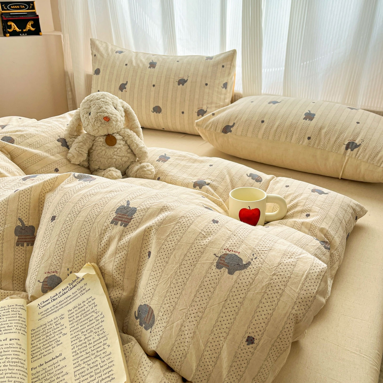 91家纺网 家纺一手货源 找家纺 寐居家纺 2026新款A类复古棉麻四件套 棉麻象语