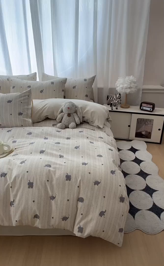 91家纺网 家纺一手货源 找家纺 寐居家纺 2026新款A类复古棉麻四件套 棉麻象语