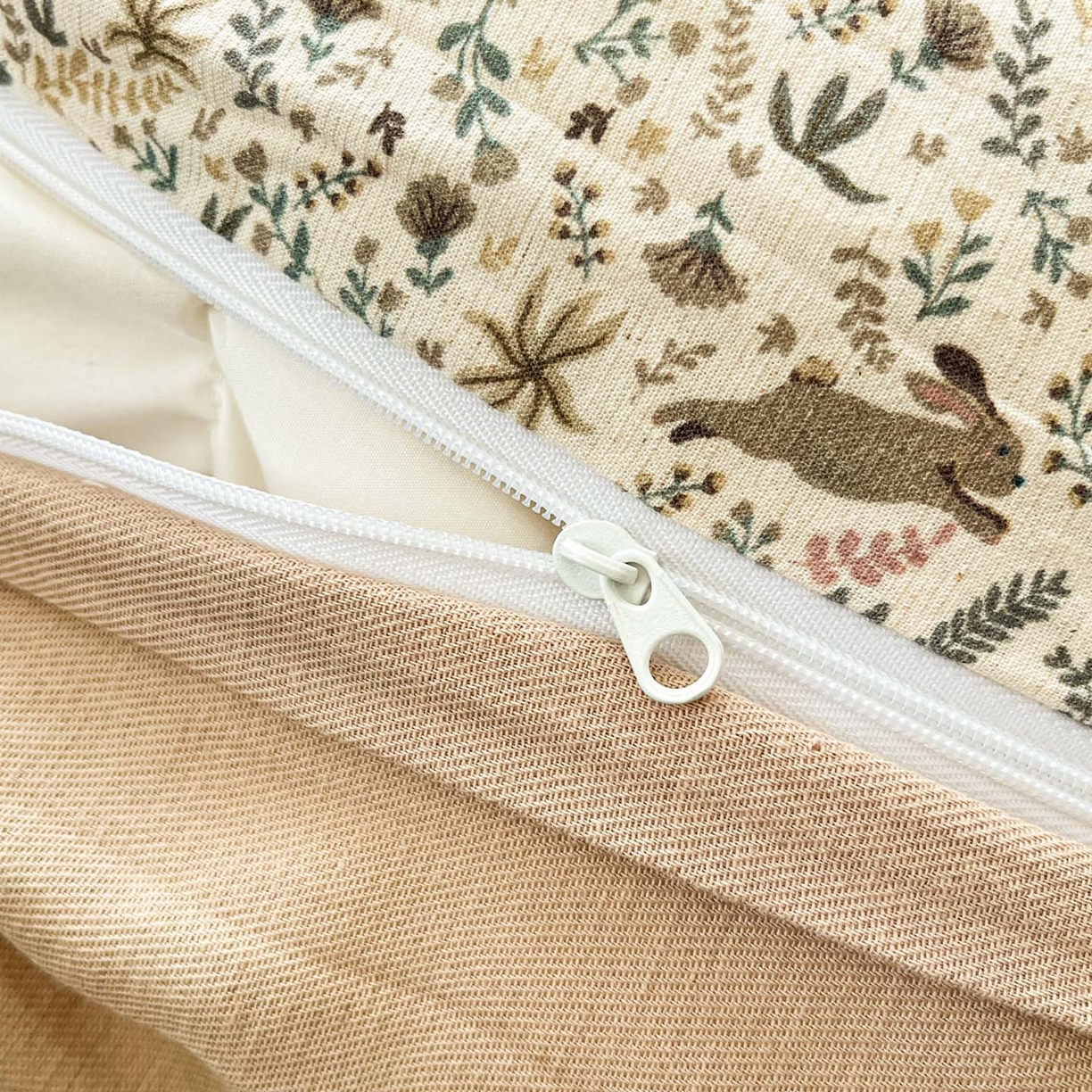 91家纺网 家纺一手货源 找家纺 寐居家纺 2026新款A类复古棉麻四件套 浅花兔影