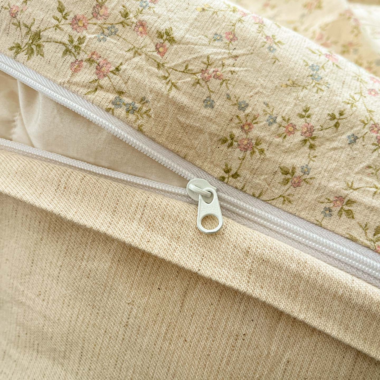 91家纺网 家纺一手货源 找家纺 寐居家纺 2026新款A类复古棉麻四件套 浅夏碎花