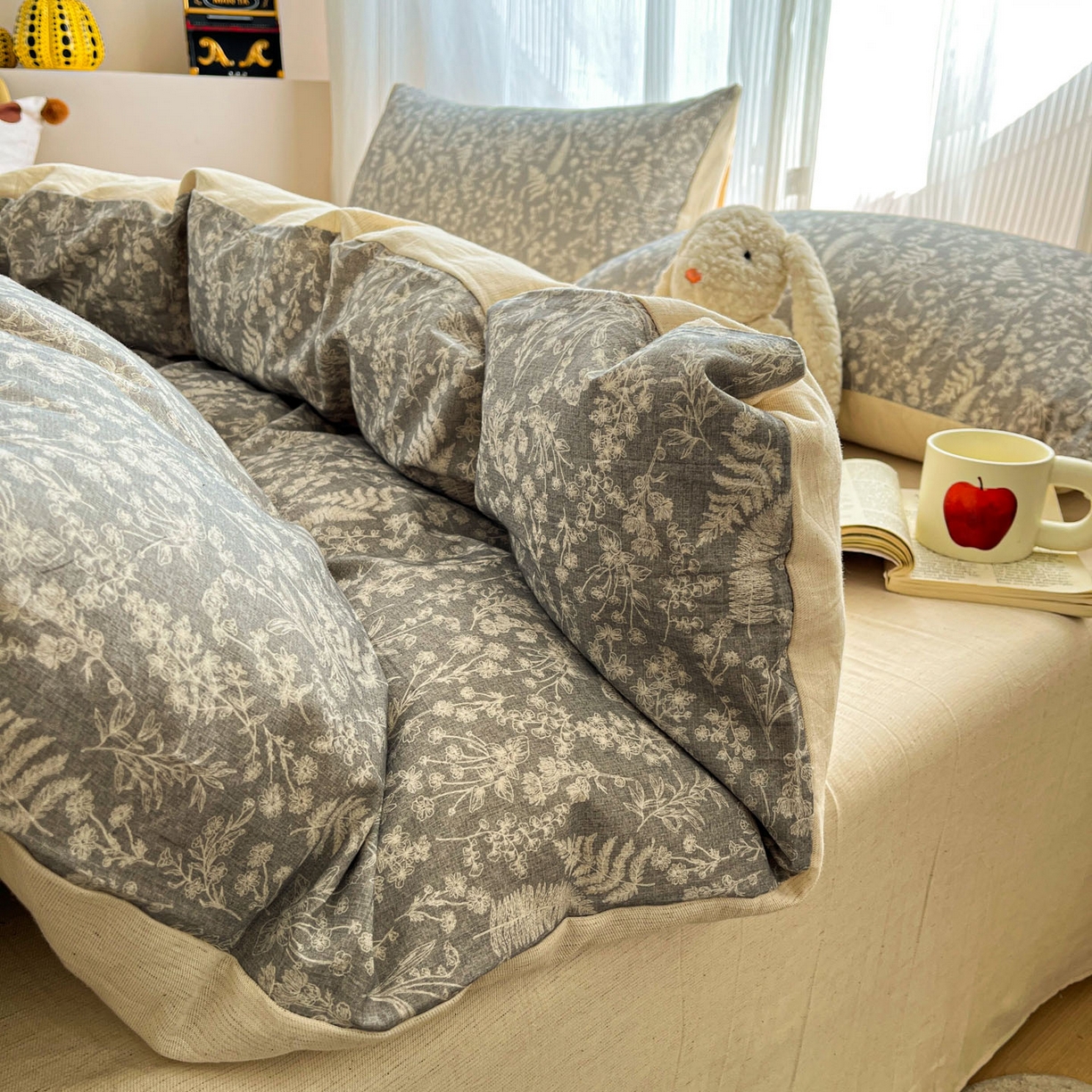 91家纺网 家纺一手货源 找家纺 寐居家纺 2026新款A类复古棉麻四件套 深林夜语