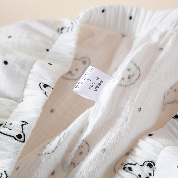 91家纺网 家纺一手货源 找家纺 （总）洛兰沙家居馆 26春季新款 小熊纯棉绉布爱心睡衣可爱卡通长袖可外穿家居服套装