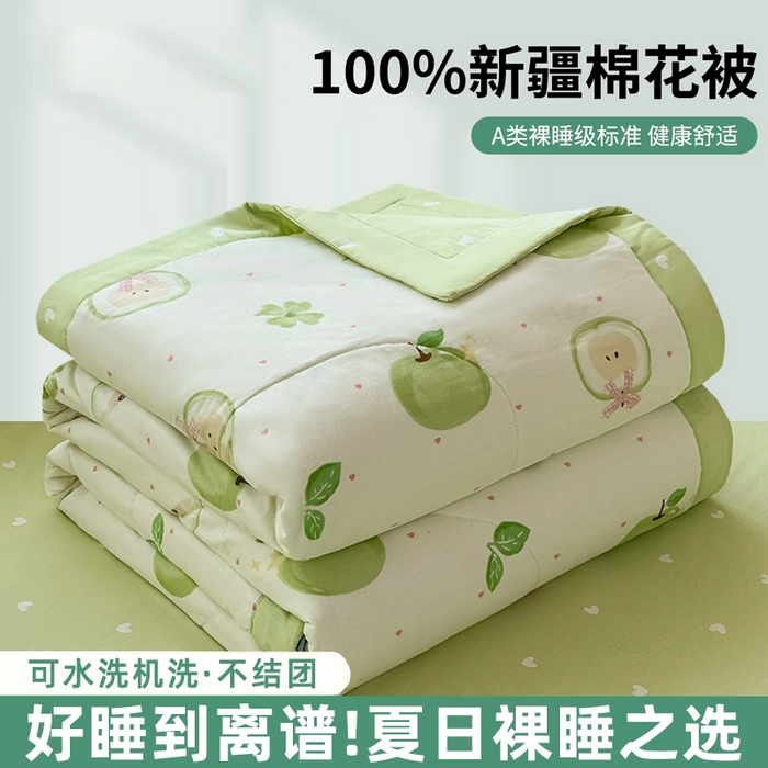 91家纺网 家纺一手货源 找家纺 （总）蓝雀翎 2025新款全棉印花新疆棉花夏被