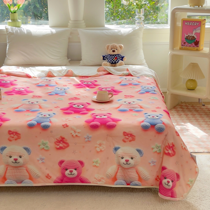 91家纺网 家纺一手货源 找家纺 （总）默忆 2026新款直播热款5D数码凉感冰丝夏被