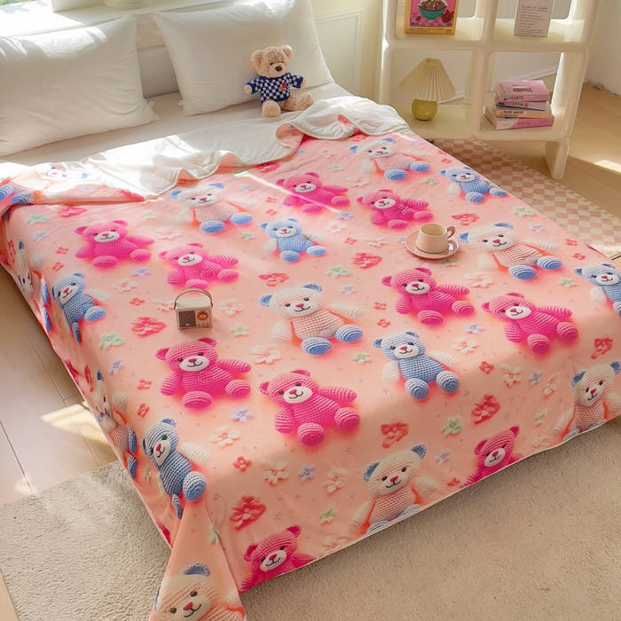 91家纺网 家纺一手货源 找家纺 （总）默忆 2026新款直播热款5D数码凉感冰丝夏被