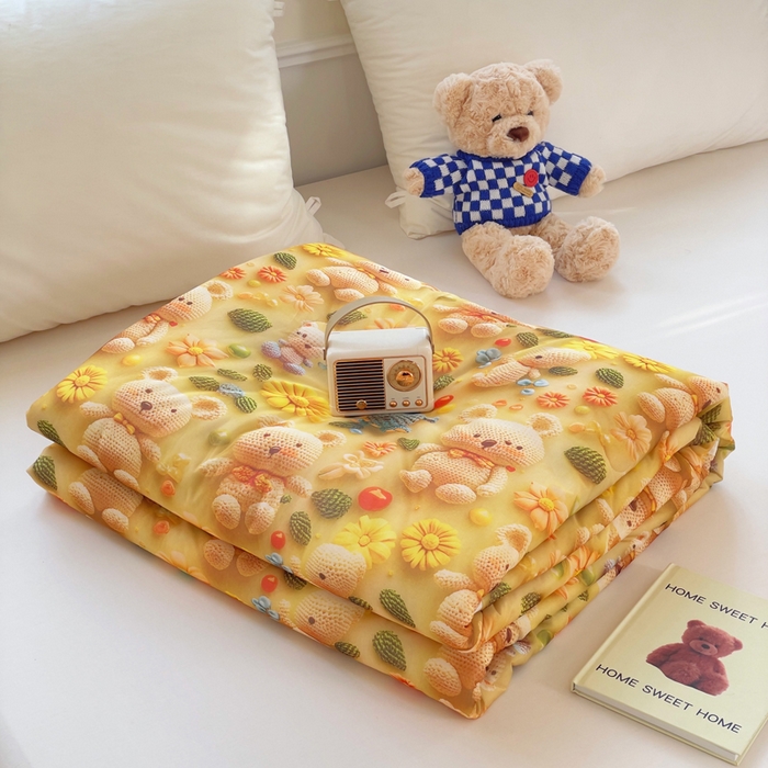 默忆 2026新款直播热款5D数码凉感冰丝夏被 幻影熊宝