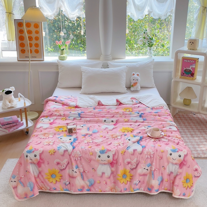 91家纺网 家纺一手货源 找家纺 默忆 2026新款直播热款5D数码凉感冰丝夏被 小飞马