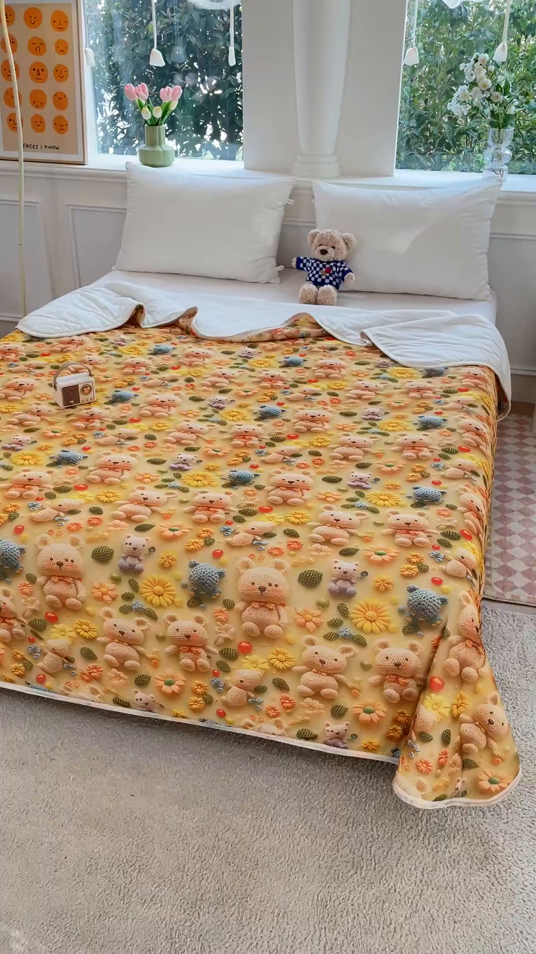 91家纺网 家纺一手货源 找家纺 默忆 2026新款直播热款5D数码凉感冰丝夏被 幻影熊宝