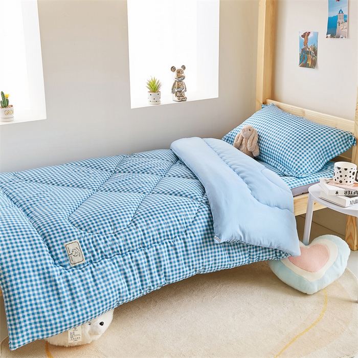 91家纺网 家纺一手货源 找家纺 默忆 2026新款A类水洗棉新疆棉花被子被芯 兰格 被子